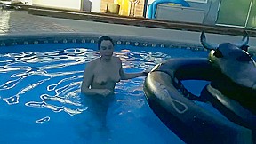 Nadia Plays With Pool Toys