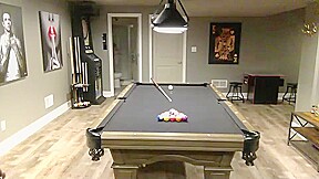 Naked milf play billiards