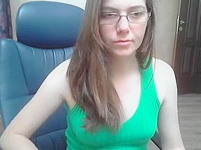 Nerdy Brunette Camgirl Fingers Her Aching Twat And Moans Wi