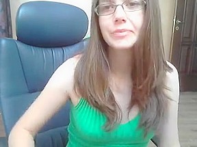 Nerdy Brunette Camgirl Fingers Her Aching Twat And Moans Wi