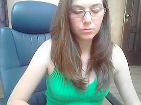 Nerdy Brunette Camgirl Fingers Her Aching Twat And Moans Wi