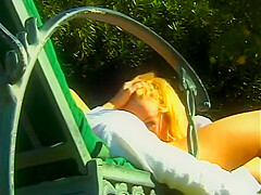 Nice Boobs Honey Duo Outside Sucking Cunt And Dildo Fucking