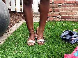 Noemie Bilas In Black Babe Fucks Pov In The Garden