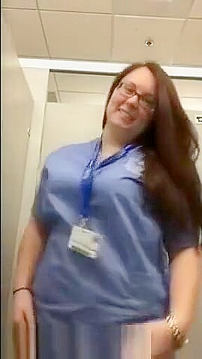 Nurse flashes at work