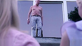 Old and young sex with horny teens 18+ fucking a grandpa on his