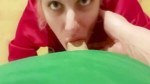 On Her Knees Getting Facefuck, Cock Slap And Cum On Face 4 Min