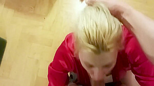 On Her Knees Getting Facefuck, Cock Slap And Cum On Face 4 Min