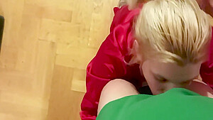 On Her Knees Getting Facefuck, Cock Slap And Cum On Face 4 Min