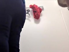 Oriental bimbo is changing and showing hot panty butt