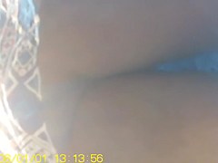 Oriental chick awesome up skirt legs on the camera