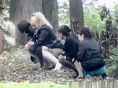 Outdoor hidden pee - whole wedding party