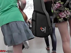 Outstanding redhead upskirt clip