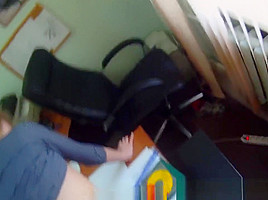 POV fucked beauty sucks cock on