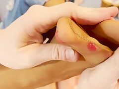 Pantyhose Foot Job Massage And Cumshot