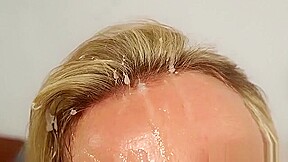 Peculiar Stunner Gets Cum Shot On Her Face Swallowing All Th