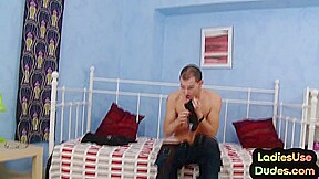 Pegging CFNM babes fuck crosdresser in 3way with strapon