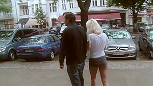 Pierced pussy blonde is public fucked