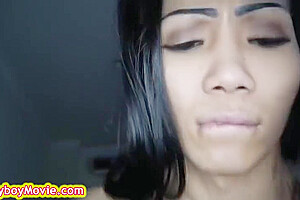 Playful Ladyboy Gives Handjob And Rides Raw Dick With Thai Lady