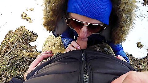 Polish Teenage Girl Wants To Suck Me On A Winter Walk Ending Up On Her Black Jeans