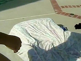 Poolside Throatjob Becomes Outdoor Bang