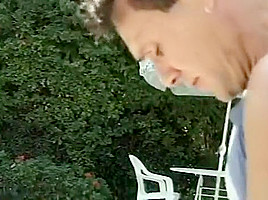 Poolside Throatjob Becomes Outdoor Bang
