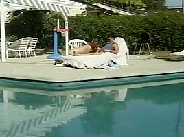 Poolside Throatjob Becomes Outdoor Bang
