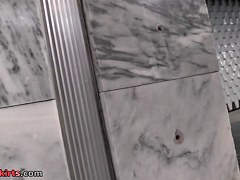 Pretty dame with blonde hair caught in upskirt free vid