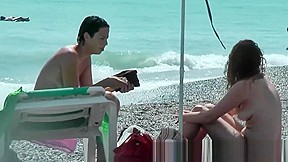 Public Nudity Scene With Naked Sexy Nudist Brunette