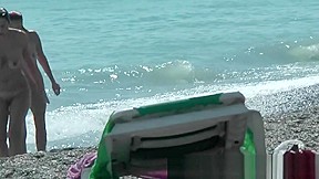 Public Nudity Scene With Naked Sexy Nudist Brunette