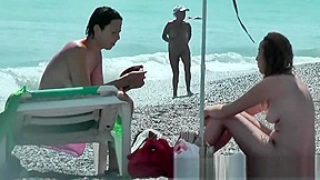 Public Nudity Scene With Naked Sexy Nudist Brunette