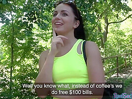 Public fucked teen 18+ enjoys POV sex for money outdoor