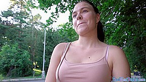 Public sex by british cock for this brunette euro babe