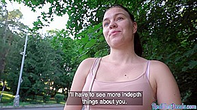 Public sex by british cock for this brunette euro babe