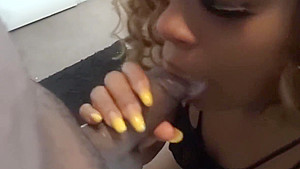Queen Thicknesss takes an oral creampie