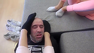 REA And ARIEL - Back From The Gym - Socks Smother And Domination