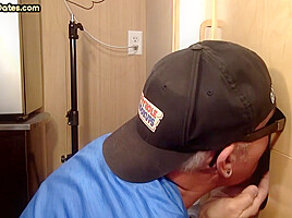 Real gaydaddy deep sucks cock till facial in gloryhole