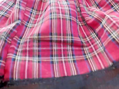 Redhead Close Up Upskirt Without Panties In Pantyhose Legs