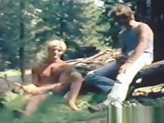 Retro cock sucker blows his friends and takes it in the ass