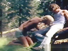 Retro cock sucker blows his friends and takes it in the ass