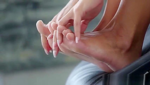 Riding babes feet fucked