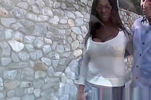Rimmed ebony tranny dildoing her lover