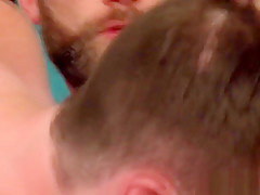 Ripped gay cum sprays guy
