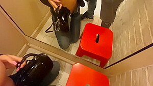 Risky Cumshot On Latex Bag In Mall 6 Min