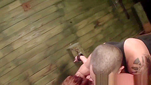 Rough fucked sub cummed