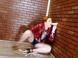 Ruby Wise covered with a fake cum
