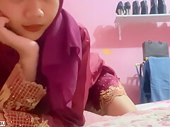 Satin Hijab Indo Masturbation - 1