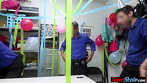 Scared Blonde teen 18+ Shoplifter Gangbanged By Five Officers With Minxx Marley