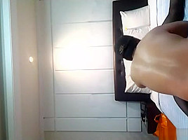 Secretly tore the black silk pantyhose while my c