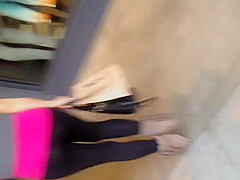 Sexy Asian Milf in see thru leggings