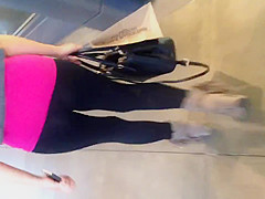 Sexy Asian Milf in see thru leggings